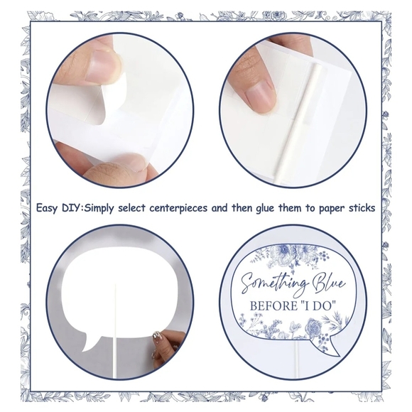 NWT 24pc Something Blue Before I Do Photo Booth Props - Picture 5 of 8